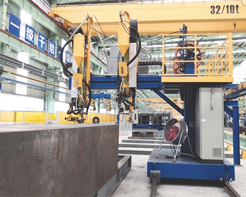 Box beam welding line